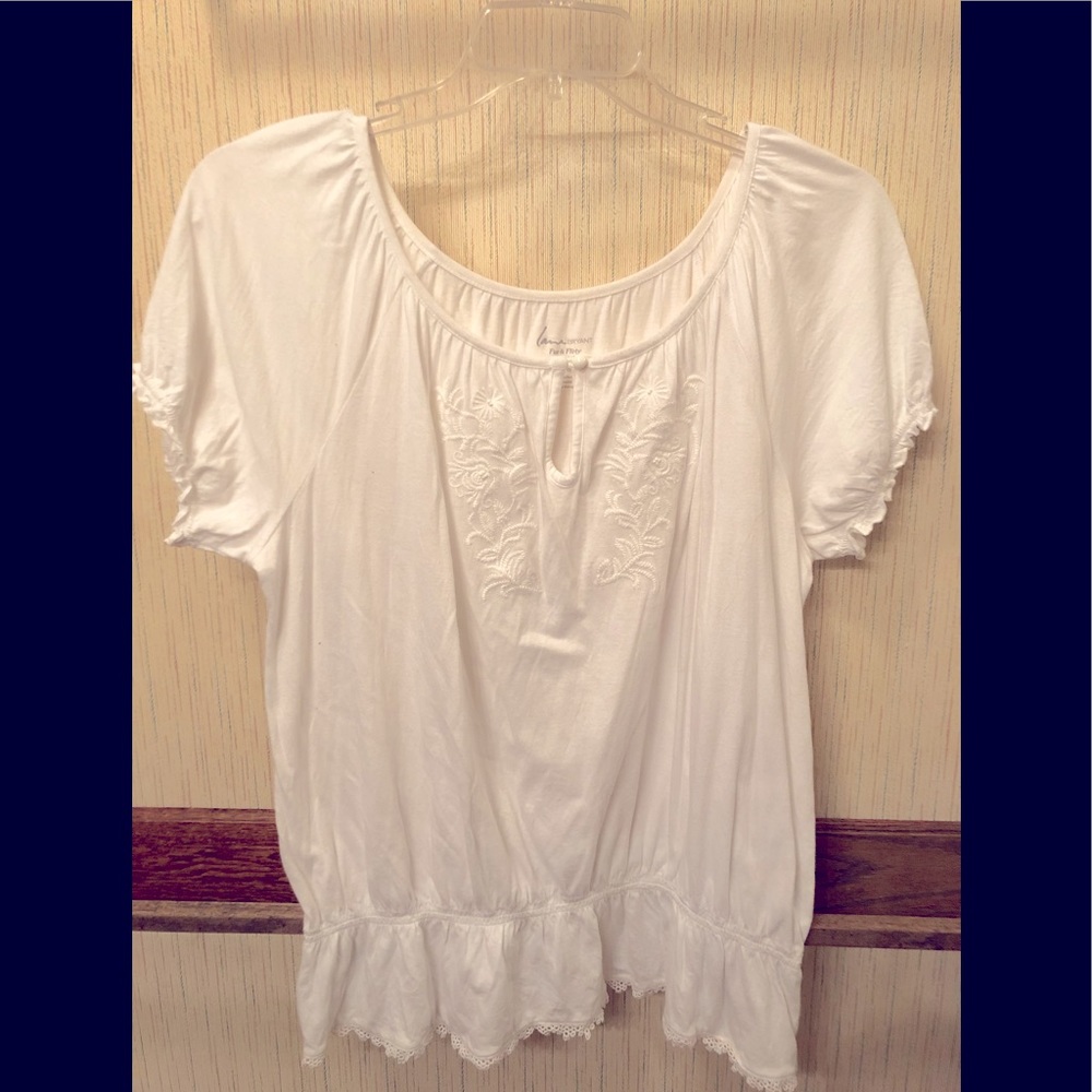 Lane Bryant white knit top. Size 14/16